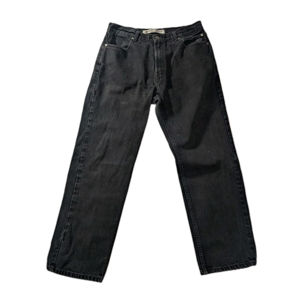 Harley Davidson Black Denim Jeans Bar & Shield Logo Men's 32x27 Approx